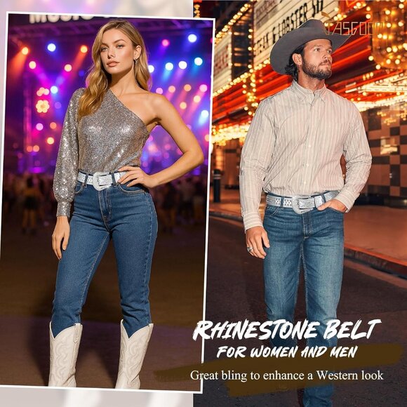 Chic Rhinestone & Studded Belt for Plus Sizes, Perfect Gift for Fashion Lovers - Picture 5 of 6